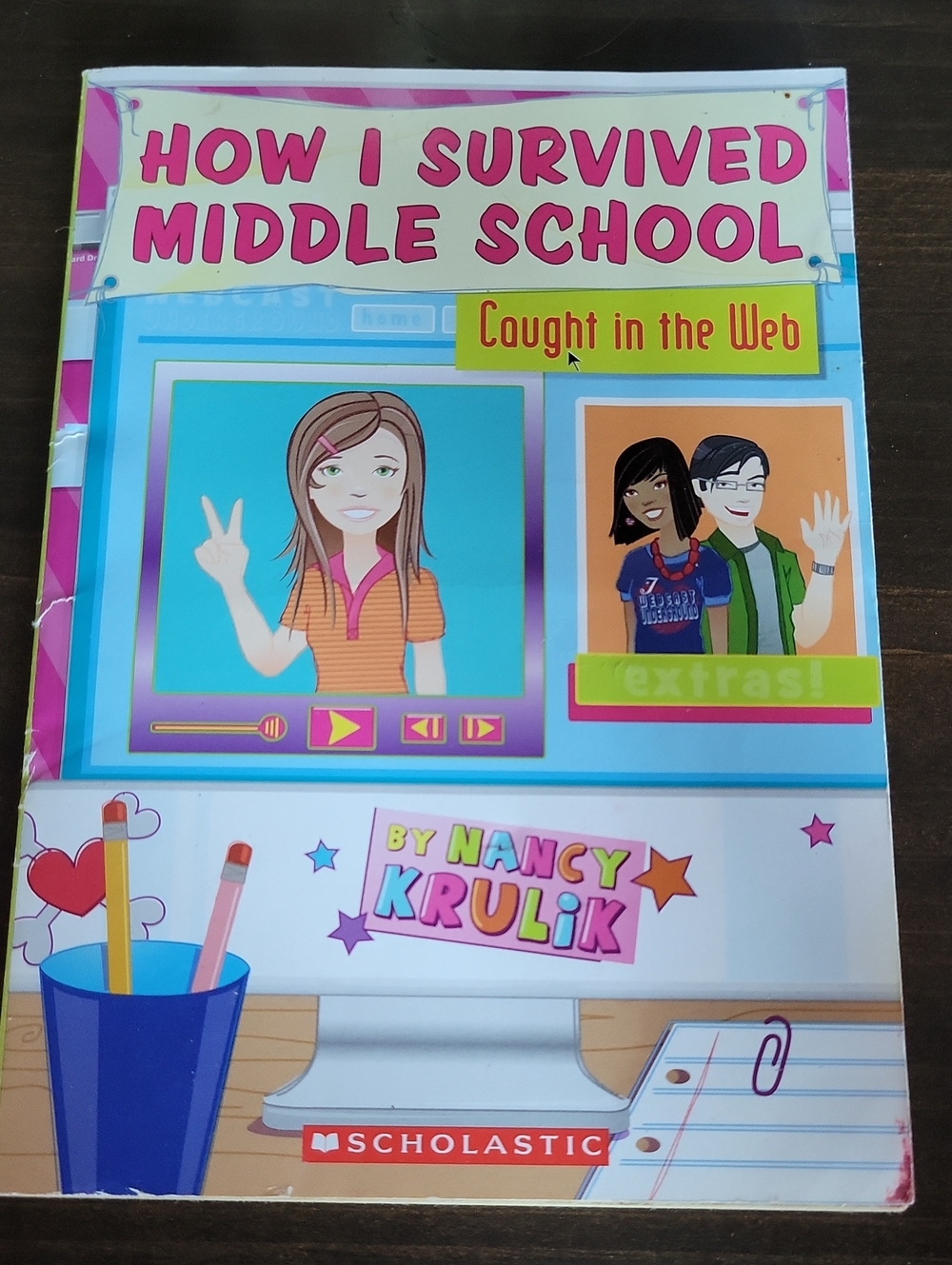 Scholastic Pink, Blue & Yellow How I Survived Middle School: Caught in the Web